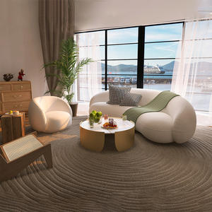 Divano da salotto nordico italiano moderno cashmere a forma speciale divano per soggiorno a casa centro commerciale hall dell'hotel reception divano per il tempo libero - Product Image 4