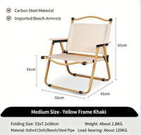 Ensemble de chaises pliantes modernes en acier inoxydable avec tissu Oxford - Mobilier portable pour repas en extérieur et camping