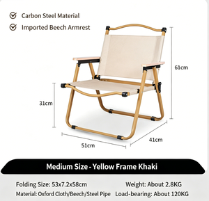 <span class=keywords><strong>Set</strong></span> di Sedie da Pranzo Pieghevoli in Acciaio Inossidabile con Tessuto Oxford - Arredamento Portatile per Esterni e Campeggio - Product Image 6