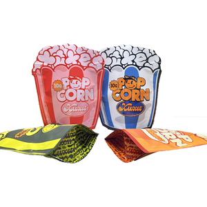 Special Popcorn Shape Bags Mylar Custom Die Cut Shape Packaging Bags With Zipper For Heat Seal