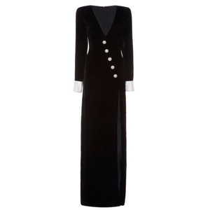 2023 nueva <span class=keywords><strong>reina</strong></span> <span class=keywords><strong>de</strong></span> gama alta temperamento profundo escote en V hendidura fiesta Reunión Anual banquete vestido <span class=keywords><strong>de</strong></span> noche Vestido largo <span class=keywords><strong>de</strong></span> terciopelo - Product Image 6