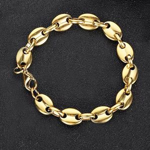 <span class=keywords><strong>Parure</strong></span> Bijoux Collier et Bracelet Chaîne <span class=keywords><strong>Grain</strong></span> <span class=keywords><strong>de</strong></span> <span class=keywords><strong>Café</strong></span> en Acier Inoxydable Plaqué Or 18K Style Hip Hop, Vente en Gros pour Hommes et Femmes - Product Image 3