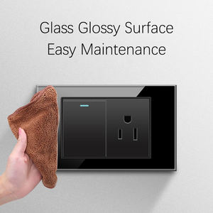 हॉट सेलिंग 118 प्रकार के टेम्पर्ड ग्लास ब्लैक <span class=keywords><strong>3</strong></span> गैंग वॉल स्विच थाई शैली बहु तीन छेद सुंदर प्लग यूएसबी स्वयं मिलान किया जा सकता है - Product Image 3