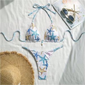 <span class=keywords><strong>Micro</strong></span> bikini <span class=keywords><strong>string</strong></span> en polyester avec coquillages cousus, style exotique et séduisant, extrêmement sexy - Product Image 1