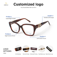 Hecho en China Accesorios de moda Acetato Gafas de gran tamaño Acetato Marcos ópticos