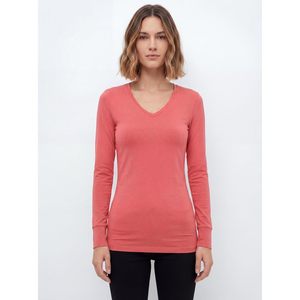 Foxa เสื้อทีเชิ๊ตคอวีแขนยาวสำหรับผู้หญิง, ผ้าฝ้ายสวมใส่สบายๆหลายแพ็ค - Product Image 2