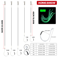 OEM 5PCS Steel Wire Leader Rig 6/0-10/0 Luminous White Circle Hook Big Game Saltwater Boat Fishing Tackle