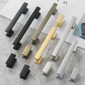 Modern Minimalist Cabinet Handles Zinc Alloy Bar Shape Durable Wardrobe Drawer Pulls - Product Image 1