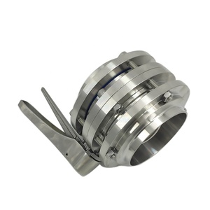 Válvula de mariposa <span class=keywords><strong>manual</strong></span> de acero inoxidable aséptico de grado alimenticio higiénico sanitario 3 uds con mango de acero inoxidable para un precio más bajo - Product Image 4