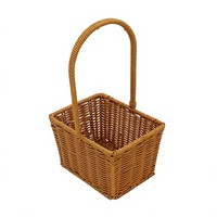 Panier Cadeau de Rangement pour Fleurs en Rotin PP 100% Tressé à la Main, Écologique, Imperméable et Gain de Place, avec Poignées – Idéal Fête des Mères