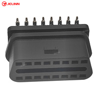 OBD 2 OBD2 Conector pin hembra de 16 pines niquelados con pines de 90 grados doblados hacia el lado estrecho