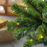 Arbre de Noël artificiel pré-éclairé de 1,2 m à 3 m avec lumières LED, aiguilles de pin réutilisables et détachables, vente en gros