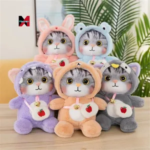 Transfiguration Cat plush toy backpack bag rabbit doll cartoon animal long fur children's gift