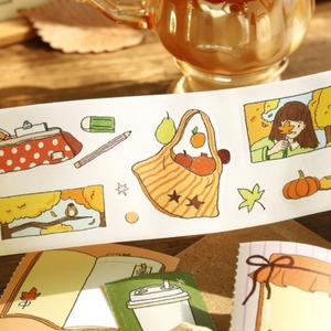 1 rotolo di nastro decorativo della serie Tales of The Seasons, decorazioni artistiche minimaliste - Product Image 1