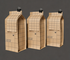 Bolsa de papel cuadrada con base plana para ventana, bolsa de papel kraft con impresión personalizada para granos de café - Product Image 6