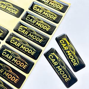 High Quality Custom Logo <strong>Label</strong> Printed Strong Adhesive Waterproof Clear <strong>Domed</strong> Stickers Rectangle Epoxy Resin Crystal Stickers - Product Image 1