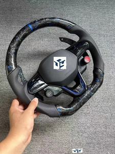 Volant sans garniture centrale, semi-cuir, carbone, LED pour Volkswagen VW <span class=keywords><strong>Golf</strong></span> R 6 7 MK6 MK7 MK7.5 GTI Jetta Passat CC - Product Image 6