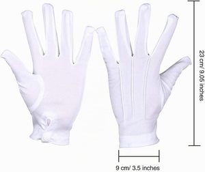 Guantes de Regalia Masónicos de Alta Calidad para Uso Diario, de Tela de Algodón, Formales, Bordados, Elásticos, Unisex, Suaves - Product Image 2