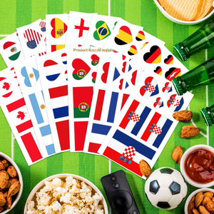 Pegatinas de tatuajes de <span class=keywords><strong>bandera</strong></span> para eventos de fútbol 2026, impermeables, de transferencia por agua, para aficionados al deporte - Product Image 3