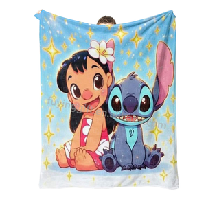 Bonitos diseños populares 3D <span class=keywords><strong>Stitch</strong></span> dibujos animados impreso 100% poliéster tejido polar <span class=keywords><strong>manta</strong></span> baja Moq logotipo personalizado foto mantas - Product Image 1