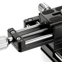 Rail coulissant macro à double vitesse réglable en alliage d'aluminium avec plaque Arca QR rotative à 360° pour trépied d'appareil photo