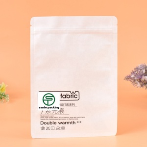 Pochette en papier kraft écologique à trois soudures latérales, imprimée en héliogravure, avec fermeture éclair, pour l'emballage de sous-vêtements de maternité, chaussettes et chaussures - Product Image 3