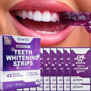 Bandes blanchissantes pour les dents, soins dentaires avancés, patchs blanchissants, éliminent les taches, formule douce, sans danger pour l'émail, utilisation à domicile, application facile - Product Image 1