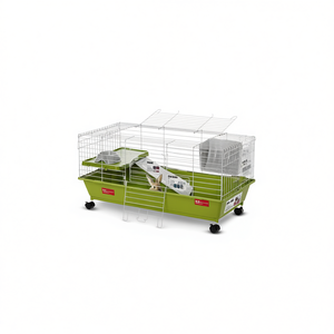 Cage à roulettes pour petits animaux, cage pour cochon d'Inde, structure en fil d'acier, plateau en plastique, capacité de 25 lb, utilisation en extérieur - Product Image 1