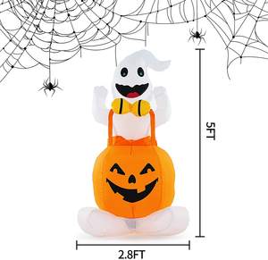 Şişirilebilir PVC Egzersiz Topu, Dahili LED'li Cadılar Bayramı Süsü, Tatil Partileri, Bahçe ve Avlu İçin - Product Image 6