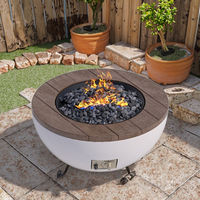 Ensemble de mobilier d'extérieur Foyer en béton Bol en béton Pot de cheminée Renforcé de fibre de verre Béton certifié Table à feu au propane