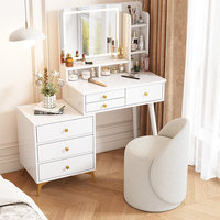 Nouvelle table de maquillage moderne de style chinois, luxe léger, haut de gamme, simple, avec miroir éclairé