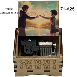 Boîte à musique vintage à manivelle, thème Anime Your Name Kimi No Na Wa <span class=keywords><strong>Zen</strong></span> <span class=keywords><strong>Zen</strong></span> <span class=keywords><strong>Zense</strong></span>, mouvement et mélodie, cadeau vintage pour fans et amis - Product Image 1