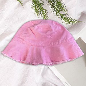 Japanese Style Frayed Edge Bucket Hat Canvas Foldable Washable Summer Sun Protection For Women - Product Image 2