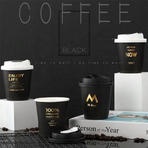 Vasos de Café Desechables de 8oz y 10oz con Logotipo Impreso Personalizado, Estampado en Caliente, con Tapa, Doble Capa de Papel - Product Image 2