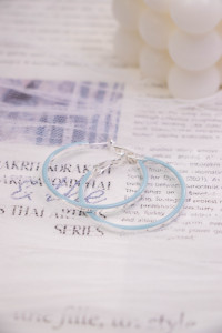 Simple Creative Net BLUE Explosions Stud Silver Resin Classic Pendants or <b>Charms</b> Hollow Circle Fashionable Tempered <b>for</b> Women's - Product Image 5