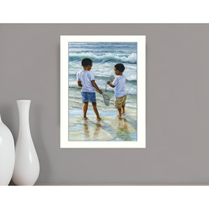 HMS ศิลปะฝาผนังมีกรอบสีขาวภาพวาดสีน้ำมันภาพวาดด้วยมือการค้นพบที่หรูหราภาพพิมพ์มีกรอบ - Product Image 1