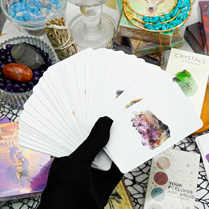Cập nhật mới thẻ Tarot Thiết kế bảng trò chơi boong 78 thẻ Tarot với thẻ Oracle với tập sách và hộp vàng Oracle - Product Image 4