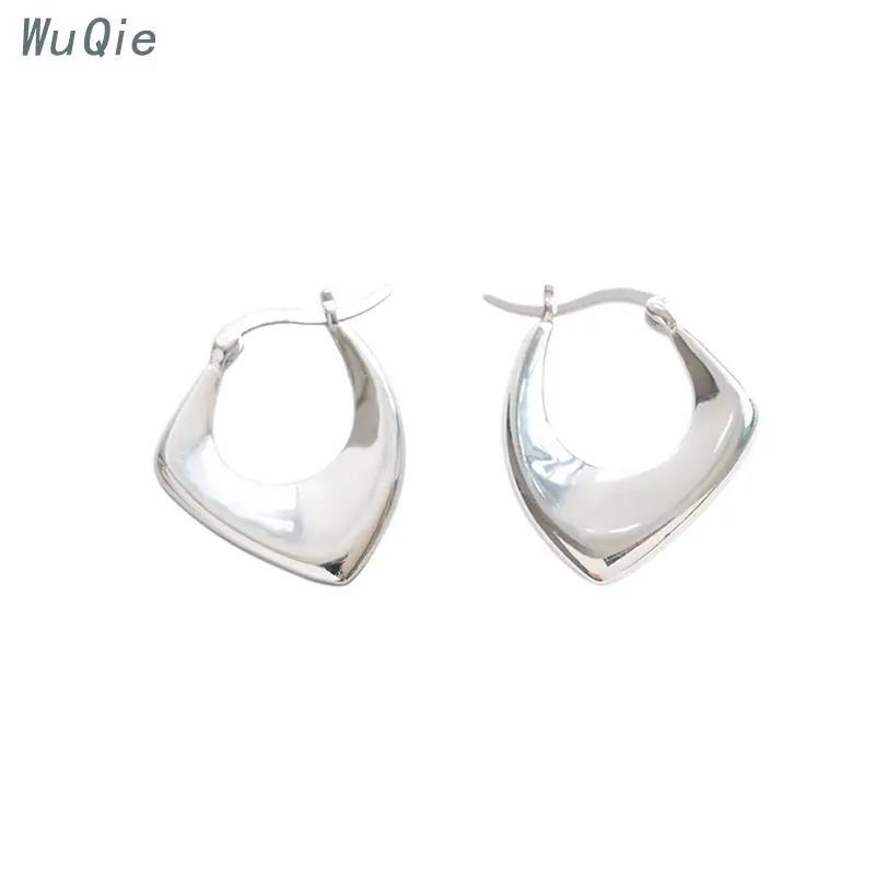 Wuqie — boucles d'oreilles en forme géométrique pour femmes, bijoux argentés, boucles d'oreilles minimalistes, offre spéciale