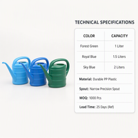 Tempat Siram Plastik Leher Panjang Dekoratif untuk Tanaman Indoor Outdoor, Bunga, Sukulen, Penyiraman Presisi dengan Pegangan Nyaman