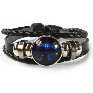 Bracelet lumineux en cuir tressé <span class=keywords><strong>Horoscope</strong></span>, bijoux qui brillent dans le noir, astrologie chinoise, 12 signes <span class=keywords><strong>du</strong></span> zodiaque - Product Image 4