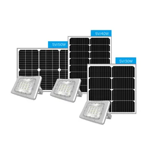 Solar Pv impermeable IP65 aluminio 2100lm Luz de inundación solar al aire libre LED Luz de inundación con pantalla de alimentación