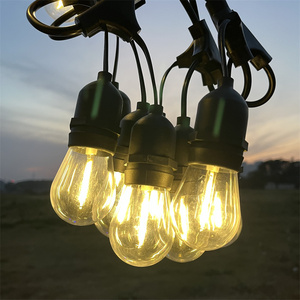 Iluminación decorativa al aire libre de plástico luces de cadena S14 10m <span class=keywords><strong>48FT</strong></span> 20m impermeable LED festón de Navidad para decoraciones - Product Image 2