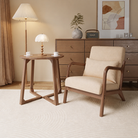Fauteuil de lecture rembourré de style moderne du milieu du siècle, structure en bois massif, ergonomique et écologique, mobilier de bureau à domicile