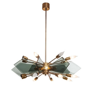 Lustre en verre minimaliste créatif de luxe léger pour salon, salle à manger, bar, éclairage de comptoir - Product Image 1