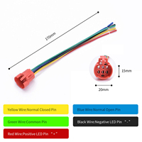 Interrupteur à bouton-poussoir en métal 1NO1NC 19 mm, petite taille, commandes de voiture, interrupteur momentané anti-vandalisme, 12 V 5 A IP65/IK09