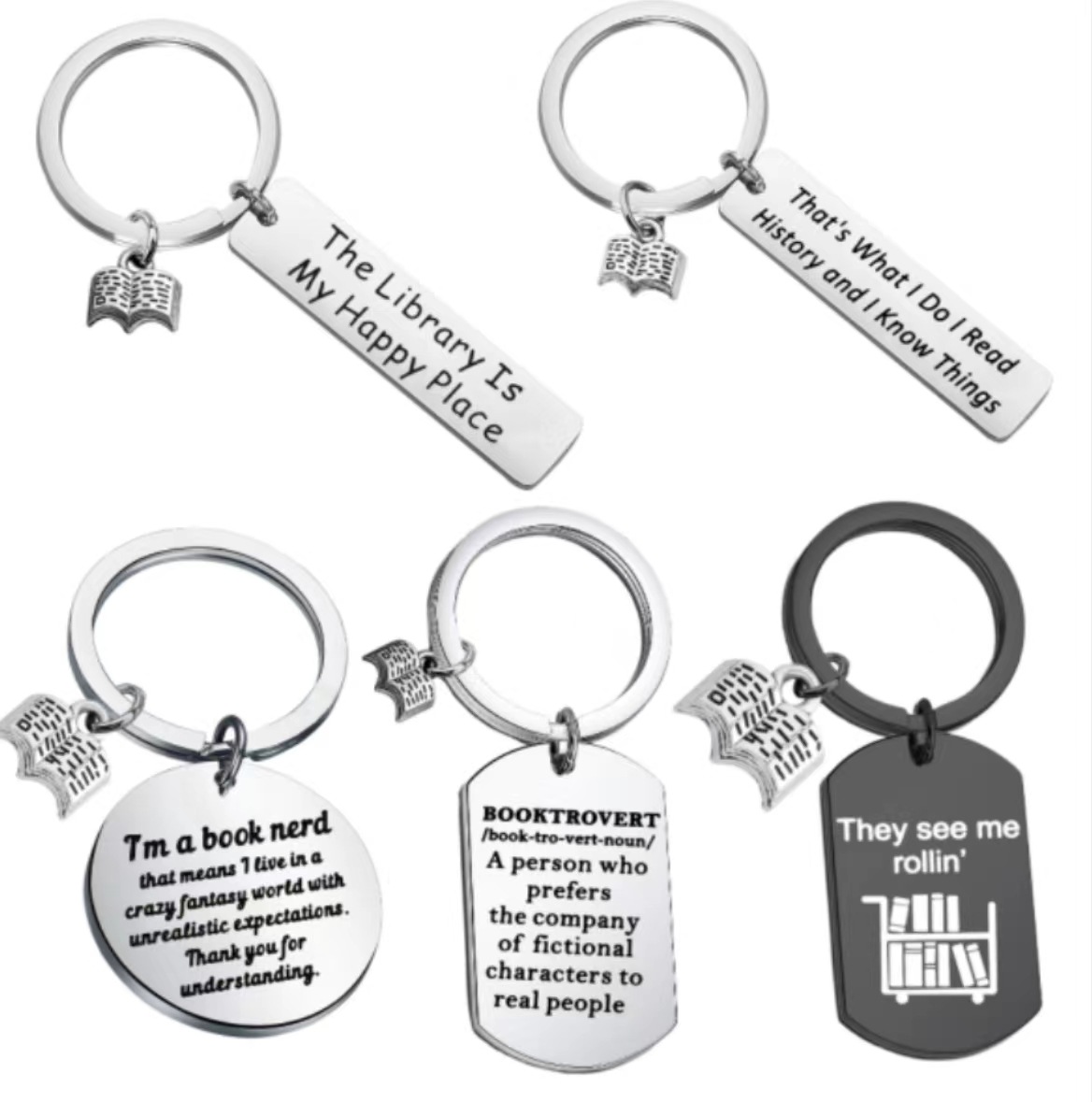 Portachiavi A Libro Per Lettori: "If I Can't Take My Book, I'm Not Going" - Regalo Perfetto Per Topi Di Biblioteca