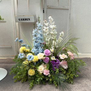 Monet Flores do Jardim Primavera Artificial Floral Ball Runner Arch, Janela Layout Paisagem Roxa Simulação Flor Artificial - Product Image 2