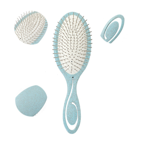 Brosse à cheveux en paille de blé écologique avec picots en acier inoxydable pour la croissance, le massage du cuir chevelu, le coiffage et le démêlage - Product Image 2