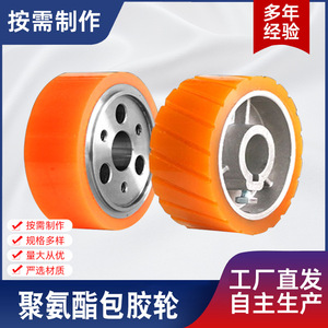 Roues revêtues de polyuréthane 1265, noyau en aluminium cylindrique, rouleaux industriels pour usage en usine de fabrication - Product Image 4