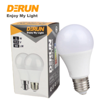 Ampoule LED Derun Lighting haute puissance A60 A65 A70 A80 A95 12W 15W 18W 20W 22W E27 B22 3000K 6500K, personnalisation de la boîte de couleur, LED-A60